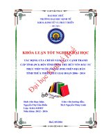 Tác động của chỉ số năng lực cạnh tranh cấp tỉnh đến tình hình thu hút vốn đầu tư trực tiếp nước ngoài trên địa bàn tỉnh thừa thiên   huế giai đoạn 2006   2014 