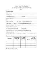 Tờ khai về người dự thi ngạch Kiểm toán viên nhà nước