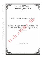 Đánh giá hiệu quả kinh tế và môi trường của mô hình biogas ở huyện quảng điền tỉnh TTHuế 