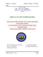 Nhu cầu tiêu dùng thịt lợn và mức độ sẵn sàng chi trả cho thịt lợn an toàn của người dân trên địa bàn thành phố huế 