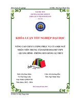 Nâng cao chất lượng phục vụ của đội ngũ nhân viên trung tâm kinh doanh VNPT   quảng bình   phòng bán hàng lệ thủy 