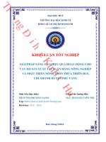 Giải pháp nâng cao hiệu quả hoạt động cho vay hộ sản xuất tại ngân hàng nông nghiệp và phát triển nông thôn thừa thiên huế, chi nhánh huyện phú vang 