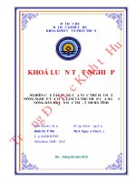 Nghiên cứu tác động của việc thu hồi đất nông nghiệp tới việc làm và thu nhập của người nông dân huyện đức thọ, tỉnh hà tĩnh 
