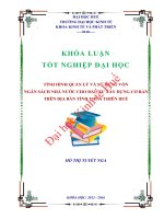 Tình hình quản lý và sử dụng vốn NSNN cho đầu tư XDCB trên địa bàn tỉnh thừa thiên huế 