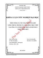 Phân tích các yếu tố ảnh hưởng đến lòng trung thành của lao động trực tiếp tại công ty cổ phần chế biến gỗ huwoco thừa thiên huế 