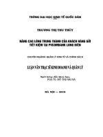 Luận văn thạc sỹ - Nâng cao lòng trung thành của khách hàng gửi tiết kiệm tại PVcomBank Long Biên