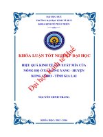 Hiệu quả kinh tế sản xuất mía của nông hộ ở xã kong yang,huyện kong chro, tỉnh gia lai 