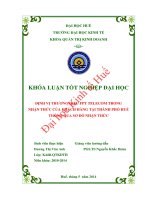 Định vị thương hiệu FPT telecom trong nhận thức của khách hàng tại thành phố huế thông qua sơ đồ nhận thức 