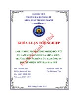 Ảnh hưởng marketing nội bộ đối với sự cam kết gắn bó của nhân viên trường hợp nghiên cứu tại công ty TNHH bia huế 