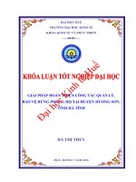 Giải pháp hoàn thiện công tác quản lý, bảo vệ rừng phòng hộ tại huyện hương sơn, tỉnh hà tĩnh 