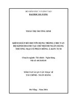 Kiểm soát rủi ro tín dụng trong cho vay hộ kinh doanh tại chi nhánh ngân hàng thương mại cổ phần đông á kon tum 