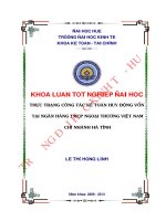 Thực trạng công tác kế toán huy động vốn tại ngân hàng TMCP ngoại thương việt nam chi nhánh hà tĩnh 