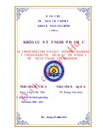 Giải pháp phát triển dịch vụ internet banking tại ngân hàng thương mại cổ phần ngoại thương việt nam – chi nhánh huế 