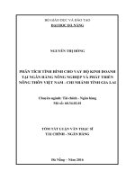 Phân tích tình hình cho vay hộ kinh doanh tại ngân hàng nông nghiệp và phát triển nông thôn việt nam   chi nhánh tỉnh gia lai 