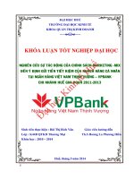 Nghiên cứu sự tác động của chính sách marketing mix đến ý định gửi tiền tiết kiệm của khách hàng cá nhân tại ngân hàng việt nam thịnh vượng   VPBank chi nhánh huế giai đoạn 2011 2013 