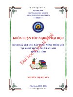 Đánh giá kết quả xây dựng nông thôn mới tại xã kỳ hưng, thị xã kỳ anh, tỉnh hà tĩnh 