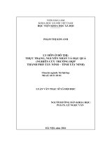 Ly hôn ở đô thị thực trạng, nguyên nhân và hậu quả (nghiên cứu trường hợp thành phố tây ninh, tỉnh tây ninh)