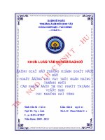 Đánh giá hệ thống kiểm soát nội bộ hoạt động cho vay tại ngân hàng thương mại cổ phần đầu tư và phát triển việt nam – chi nhánh hà tĩnh 