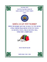 Phân tích hiệu quả dự án đầu tư xây dựng công trình trạm bơm tưới tây toàn, xã hương toàn, thị xã hương trà, tỉnh thừa thiên huế 