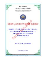 Nghiên cứu về thái độ làm việc của cán bộ công nhân viên tại công ty cổ phần viễn thông FPT chi nhánh huế 