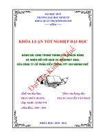 Đánh giá lòng trung thành của khách hàng cá nhân đối với gói dịch vụ internet ADSL của công ty viễn thông FPT trên địa bàn thành phố huế 