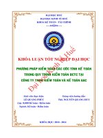 Phương pháp kiểm toán các ước tính kế toán trong quy trình kiểm toán BCTC tại công ty TNHH kiểm toán và kế toán AAC 