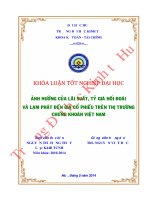 Ảnh hưởng của lãi suất, tỷ giá hối đoái và lạm phát đến giá cổ phiếu trên thị trường chứng khoán việt nam 