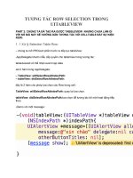 TƯƠNG tác ROW SELECTION TRONG UITABLEVIEW 