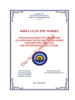 Đánh giá hoạt động xúc tiến hỗn hợp của ngân hàng TMCP an bình chi nhánh thừa thiên huế đối với nhóm khách hàng cá nhân 
