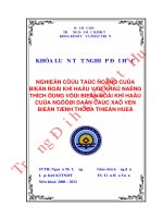 Nghiên cứu tác động của BĐKH và khả năng thích ứng với BĐKH của người dân các xã ven biển tỉnh thừa thiên huế 