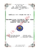 Tình hình sản xuất và tiêu thụ rau vụ đông trên địa bàn xã nghi kim, thành phố vinh, tỉnh nghệ an 