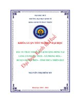 Đầu tư phát triển du lịch cộng đồng tại làng cổ phước tích – xã phong hòa – huyện phong điền – tỉnh thừa thiên huế 