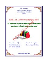 Kế toán tiêu thụ và xác định kết quả kinh doanh tại công ty cổ phần nước khoáng bang 