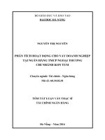 Phân tích hoạt động cho vay doanh nghiệp tại ngân hàng TMCP ngoại thương   chi nhánh kon tum 