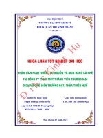 Phân tích hoạt động tạo nguồn và mua hàng cà phê tại công ty TNHH thương mại dịch vụ trường đạt, thừa thiên huế 