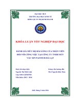 Đánh giá mức độ hài lòng của nhân viên đối với công việc tại công ty TNHH MTV vắc xin PASTEUR đà lạt 