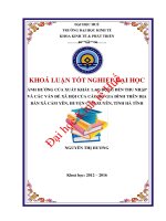 Ảnh hưởng của xuất khẩu lao động đến thu nhập và các vấn đề xã hội của các hộ gia đình trên địa bàn xã cẩm yên, huyện cẩm xuyên, tỉnh hà tĩnh 