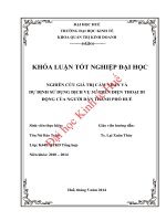 Nghiên cứu giá trị cảm nhận và dự định sử dụng dịch vụ 3g trên điện thoại di động của người dân thành phố huế 