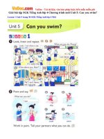 Giải bài tập SGK Tiếng Anh lớp 4 Chương trình mới Unit 5: Can you swim?