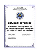 Hoàn thiện quy trình đàm phán ký kết hợp đồng gia công xuất khẩu hàng may mặc của công ty cổ phần dệt may phú hòa an 