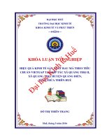 Hiệu quả kinh tế sản xuất rau má theo tiêu chuẩn VietGAP tại hợp tác xã quảng thọ II, xã quảng thọ, huyện quảng điền, tỉnh thừa thiên huế 