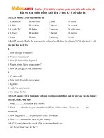 Bài ôn tập môn tiếng Anh lớp 5 học kỳ 1 có đáp án