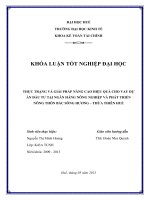 Thực trạng và giải pháp nâng cao hiệu quả cho vay dự án đầu tư tại ngân hàng nông nghiệp và phát triển nông thôn bắc sông hương – thừa thiên huế 