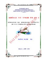 Đánh giá hiệu quả kinh doanh của công ty cổ phần viễn thông FPT chi nhánh huế 