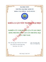 Nghiên cứu ảnh hưởng của tỷ giá thực song phương đến cán cân thương mại của việt nam 