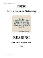 Sách TOEIC Live stream on Saturday