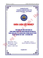 Ứng dụng mô hình SEM đánh giá lòng trung thành của khách hàng đối với dịch vụ ngân hàng bán lẻ tại ngân hàng thương mại cổ phần ngoại thương việt nam – chi nhánh huế 