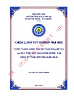 Thực trạng công tác kế toán doanh thu và xác định kết quả kinh doanh tại công ty TNHH MTV mai linh huế 