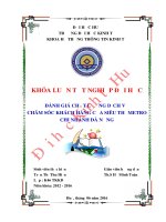 Đánh giá chất lượng dịch vụ chăm sóc khách hàng của siêu thị metro cash and carry đà nẵng 