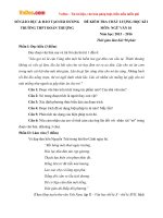 Đề thi học kì 1 môn Ngữ văn lớp 10 trường THPT Đoàn Thượng, Hải Dương năm học 2015 - 2016